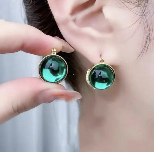 Green stone beutiful earrings