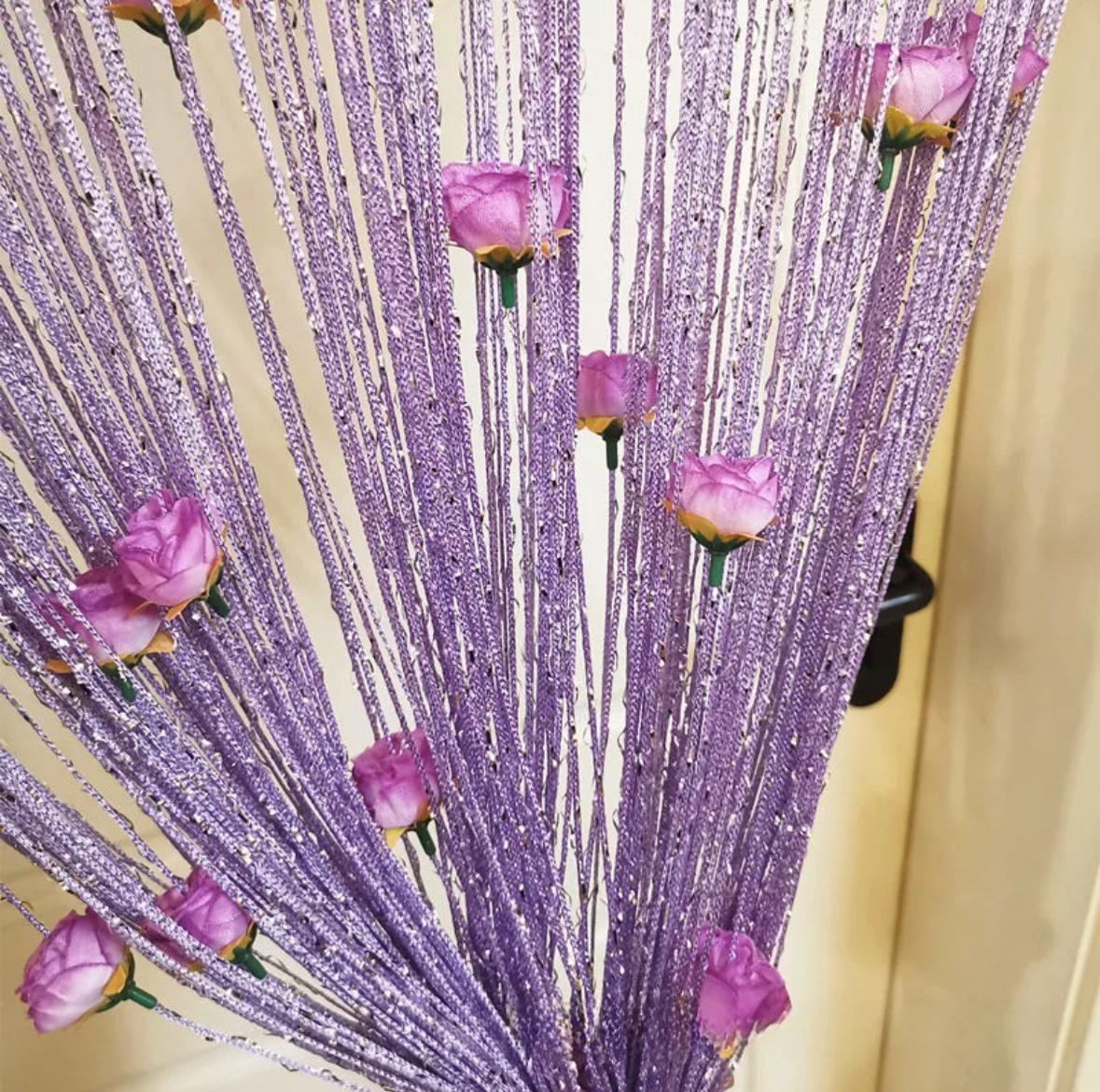 Flower String Door Curtain Beads Room Divider Window Panel Tassel Fringe Home Decor