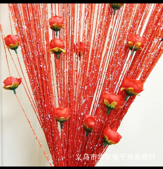 Flower String Door Curtain Beads Room Divider Window Panel Tassel Fringe Home Decor